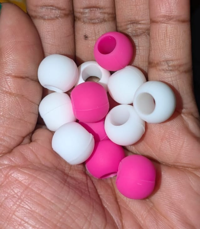12 Hot pink and 12 White Beads